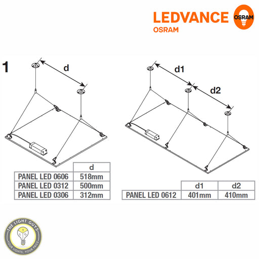 OSRAM LEDVANCE Panel Suspension Kit 4 Pack - TheLightGuys