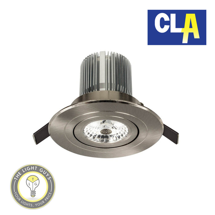 CLA LED Centre Tilt Recessed downlights 10W Tri-CCT Gimbal Matt White | Brushed Nickel