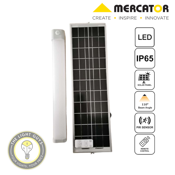 MERCATOR Helios Solar LED Batten 18W 6500K with PIR Sensor & Remote Control