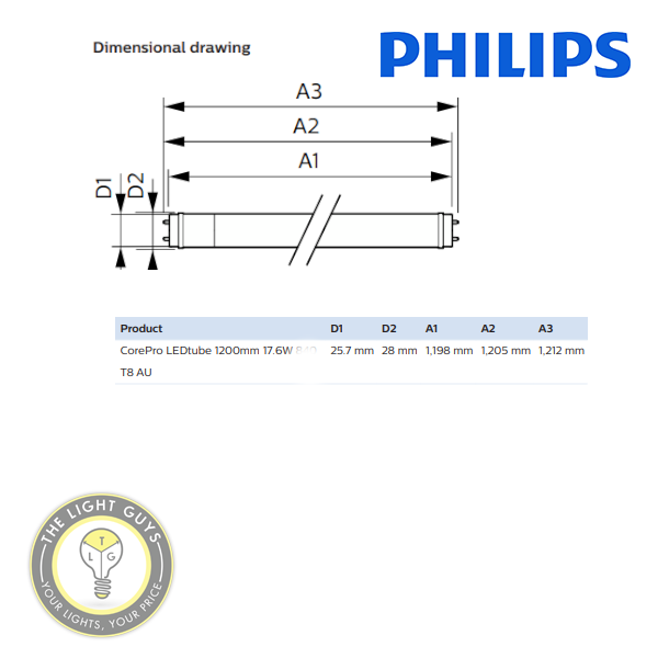 Box of 10 PHILIPS Corepro LED Tubes T8 1200mm 17.6W 220-240V 4000K | 6500K Non Dimmable