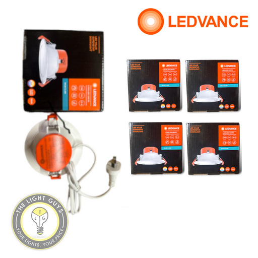 4-PACK SMALL BEDROOM KIT LEDVANCE LED Tri Colour Downlight 7.5W 240V Flex & Plug