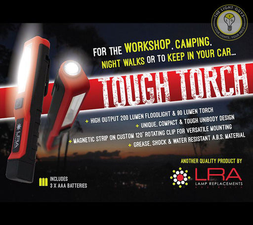 LRA LED Tough Torch (Includes 3 x AAA batteries) - TheLightGuys