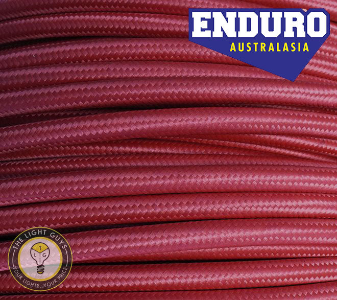 ENDURO Cable Braided 2-Core | 3-Core Burgundy - TheLightGuys