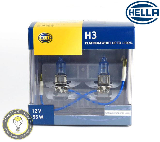 HELLA H3 Headlight Set 55W 12V PK22s Platinum - TheLightGuys