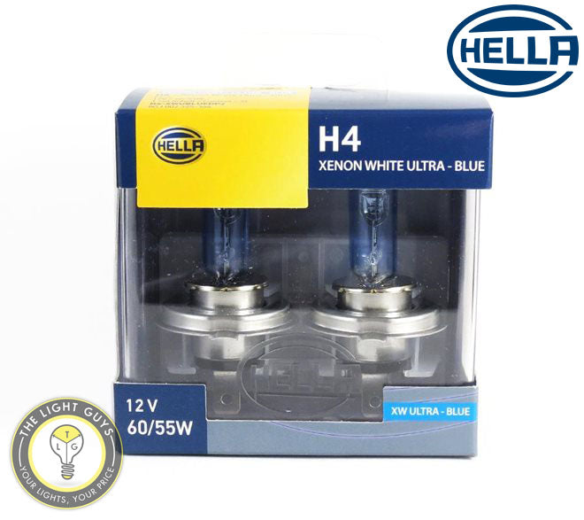 HELLA H4 Headlight Set 60/55W 12V P43t Xenon Blue - TheLightGuys