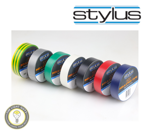 STYLUS 520 18mm x 20M Insulation tape - Blue | Red | White | Yellow/Green - TheLightGuys