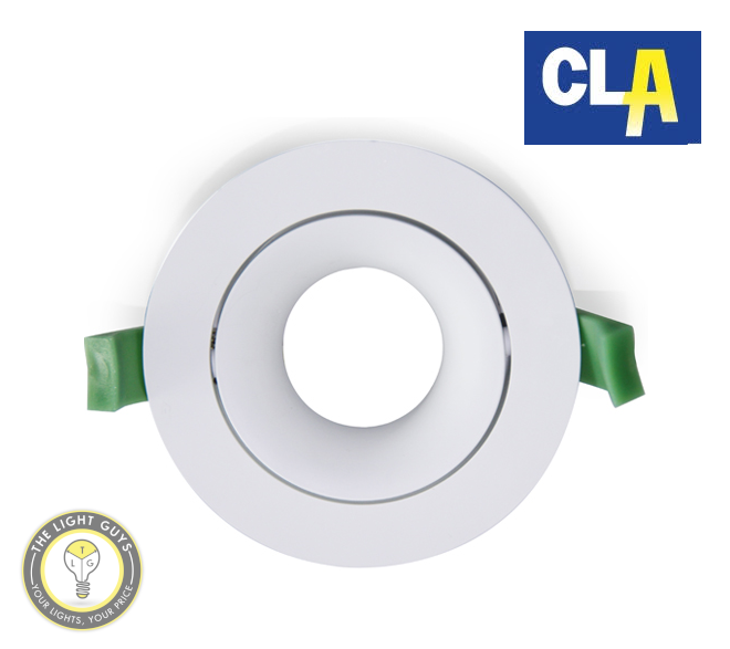 CLA Architectural Downlight Fittings C/Tilt Matt White Round 90mm Adj 30Deg (Fine Beam) - TheLightGuys