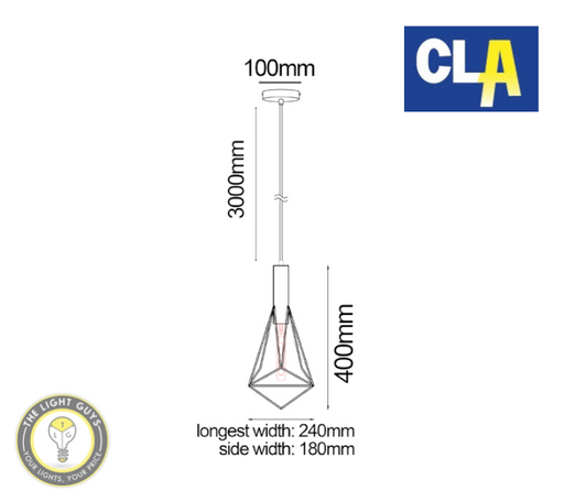 CLA Black Iron Cage Pendant Lights Single Diamond Shape | Multiple Varied Round Base - TheLightGuys