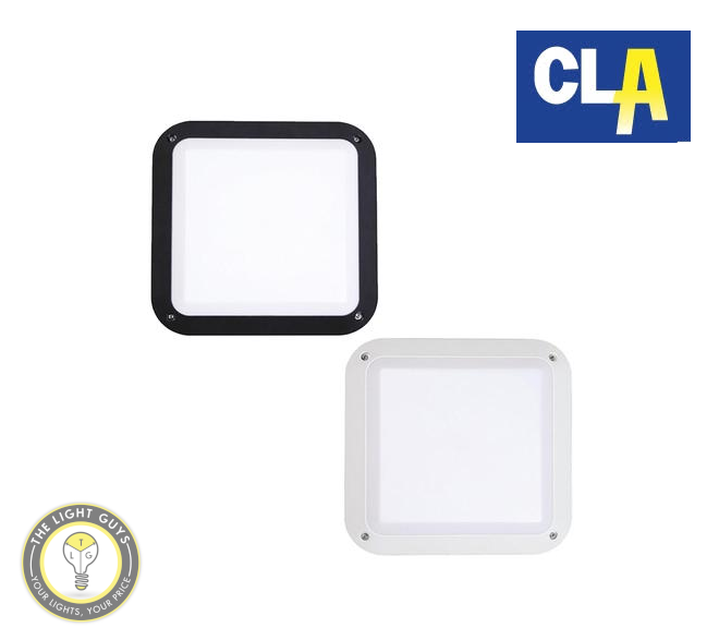 CLA LED Exterior Bulkhead Lights AC 12W 240V Square Black | White - TheLightGuys