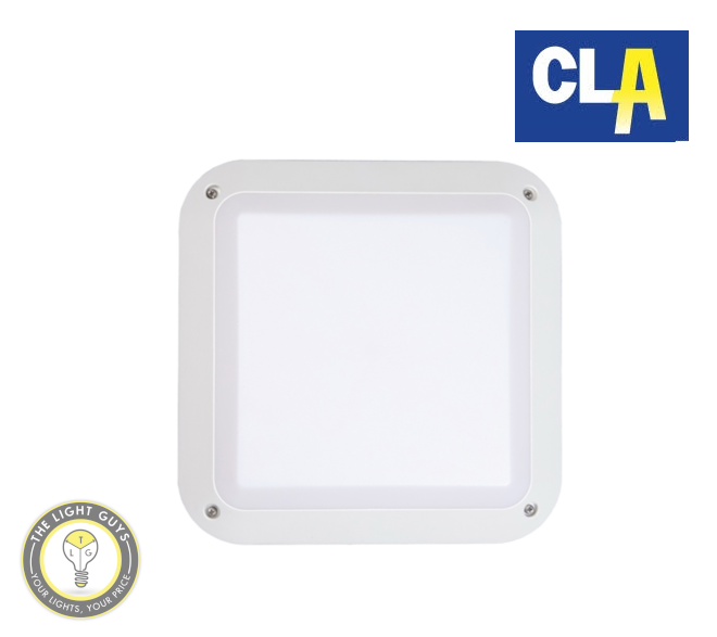 CLA LED Exterior Bulkhead Lights AC 12W 240V Square Black | White - TheLightGuys
