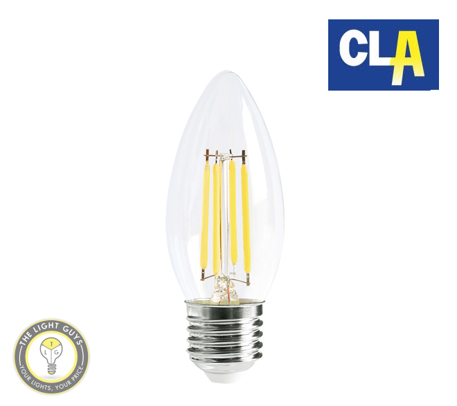 CLA LED Filament Dimmable Globe Candle 4W 260V 6000K BC ES SBC