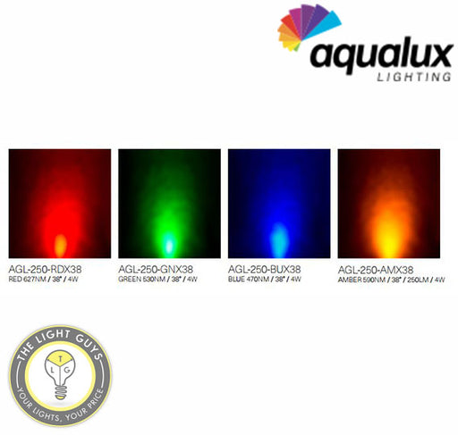 AQUALUX LED MR16 4w 12-24v GX5.3 3000k | Blue | Red | Amber | 40deg° Non Dim - TheLightGuys