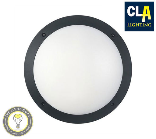 CLA LED Round Bulkhead 12W 240V 4000K IP66 IK10 Black | White - TheLightGuys