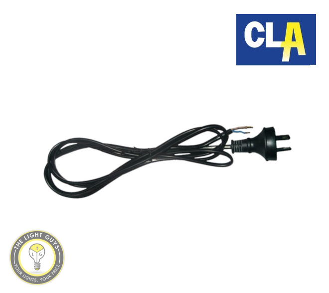 CLA Black 2 Meter Flex & Plug Cable 2 WIRE | 3 WIRE - TheLightGuys