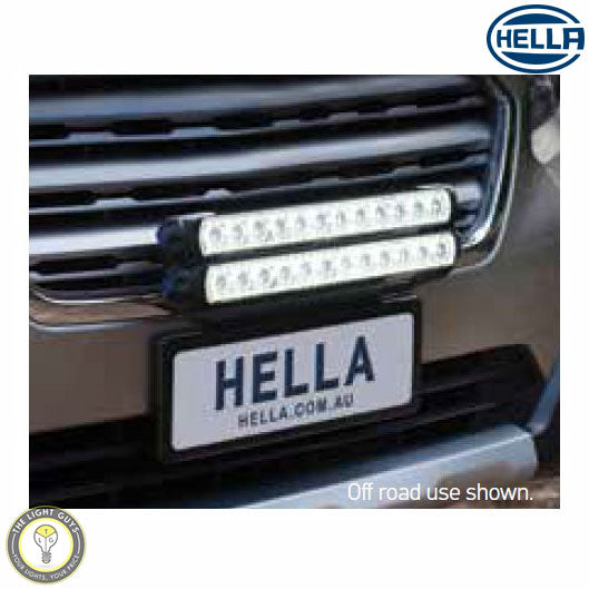 HELLA LED Light Bar Licence Plate Bracket SINGLE | TWIN BAR 350 | 450MM LENGTHS - TheLightGuys