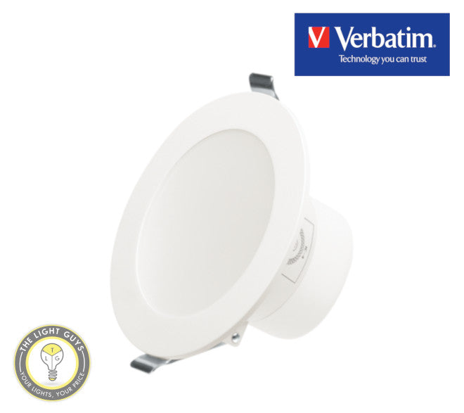 VERBATIM High output Downlight 92mm Tri Colour 3K/4K/5.7K 10W 90mmØ Dimmable - TheLightGuys