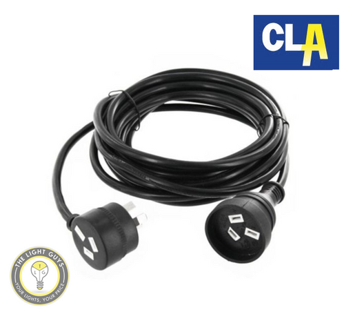 CLA Piggy Back Extension Lead Black 15A Flex / 10A Plug & Socket 2M | 5M | 10M - TheLightGuys