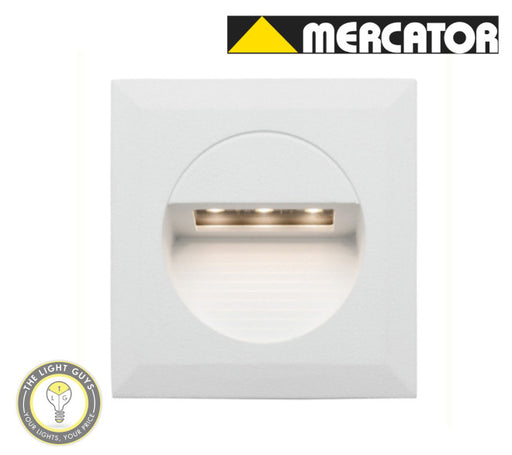 MERCATOR LED RYE 1.2W 240V Square Step Light Black | White - TheLightGuys