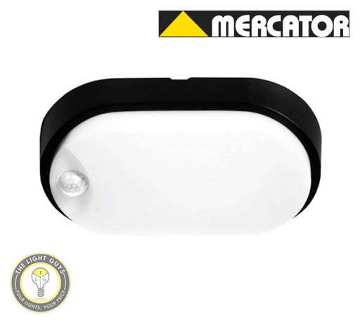 MERCATOR SENSORED LED Fletcher 10W White & Black Frame Oval | Round - TheLightGuys