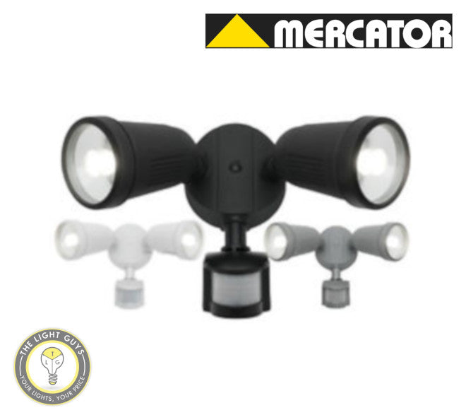 MERCATOR OTTO (WITH PIR SENSOR) 2x12W 4000K Black | Silver | White - TheLightGuys