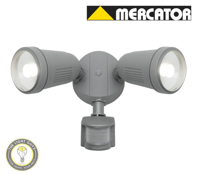 MERCATOR OTTO (WITH PIR SENSOR) 2x12W 4000K Black | Silver | White - TheLightGuys