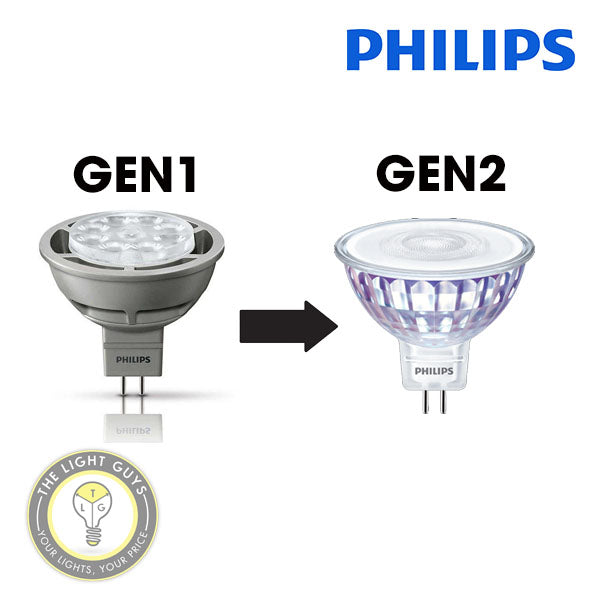 PHILIPS LED MR16 GEN2 12V GU5.3 3000K 4000K 60deg° Dimmable — The Light Guys