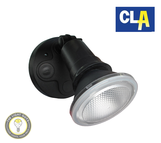 CLA Single Surface Mounted LED PAR30 ES Black Security Lights W O