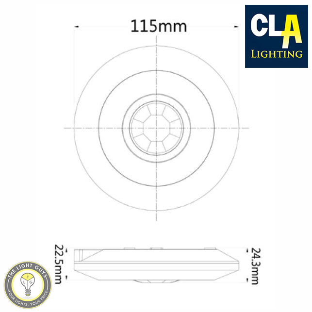 CLA Slimline Surface Mount 360° IP20 Infrared Motion Sensor - TheLightGuys