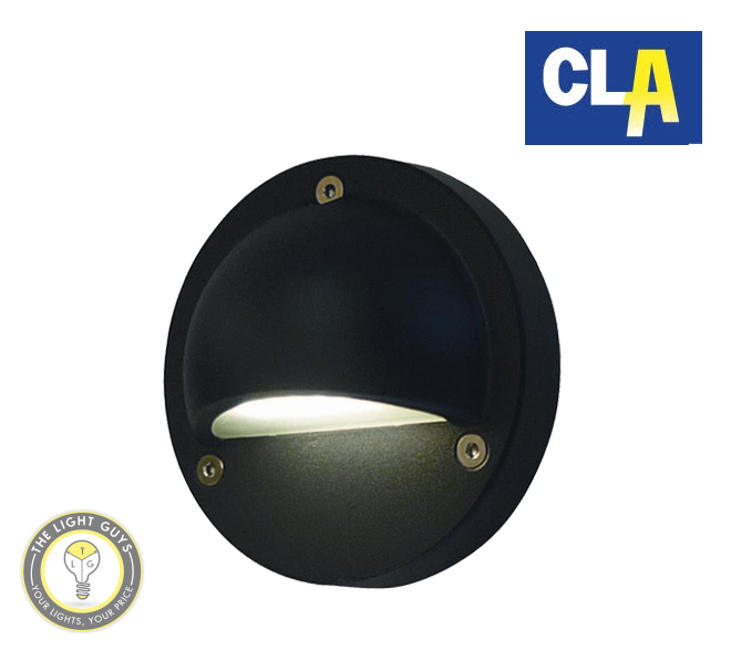 CLA LED Exterior Eyelid Step Lights 12V Black | 316 Marine grade Stainless Steel - TheLightGuys