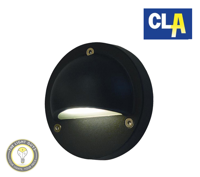 CLA LED Exterior Eyelid Step Lights 240V Black 316 Marine grade