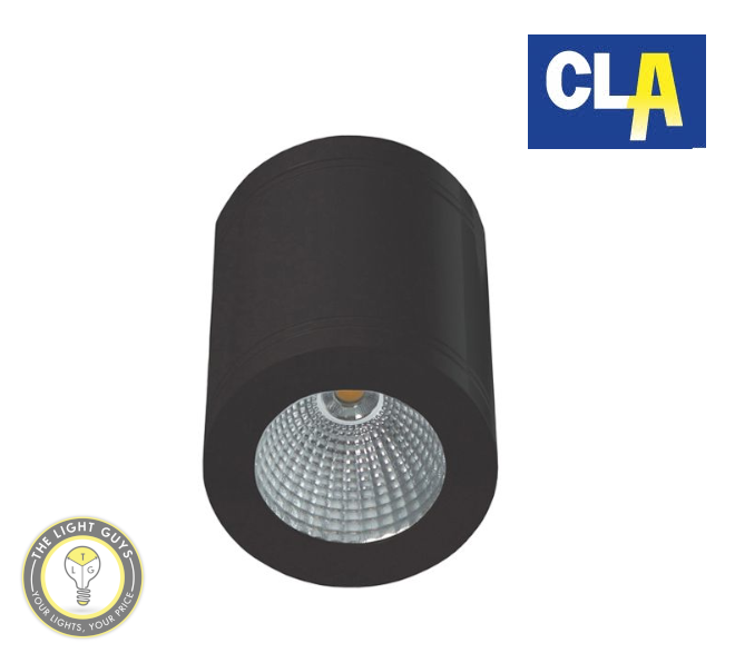CLA LED Dimmable Surface Mounted Ceiling Downlights 13W 3000K | 5000K IP65 40Deg° Black - TheLightGuys