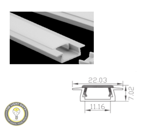 TLG Recessed Low Profile (7mm Depth)  LED Channel per 3 Meter Lengths - TheLightGuys