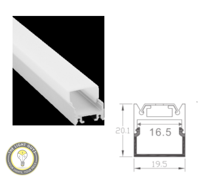 TLG Small Diffused Bar LED Channel per 3 Meter Lengths - TheLightGuys