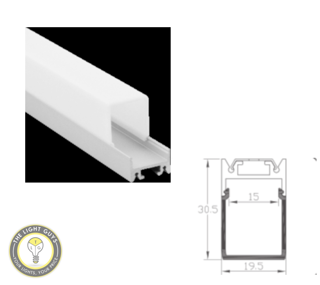 TLG Large Diffused Bar LED Channel per 3 Meter Lengths - TheLightGuys