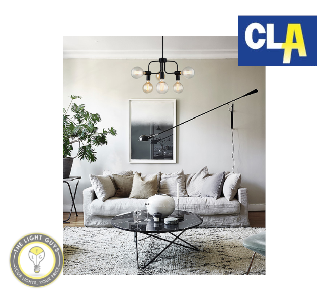 CLA Modern Abstract Pendant Lights Black |  Gold (Globe not included) - TheLightGuys