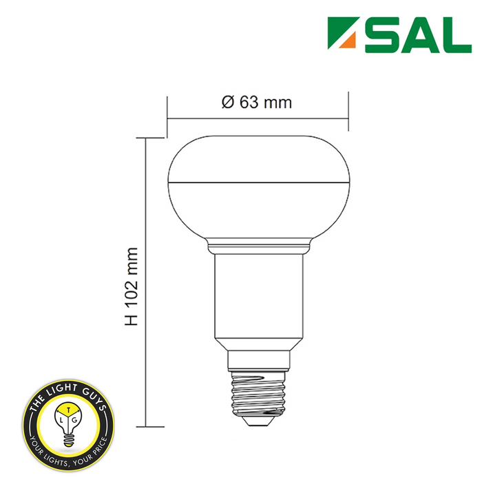 SAL R63 E27 7W 240V 650lm 3000K | 6000K Non Dimmable - TheLightGuys